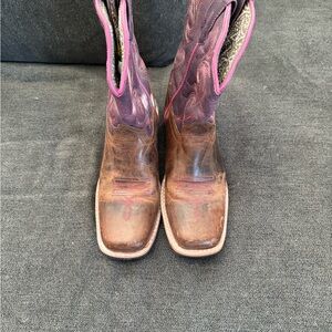 Girls Dan Post Brown and Purple Western Boots